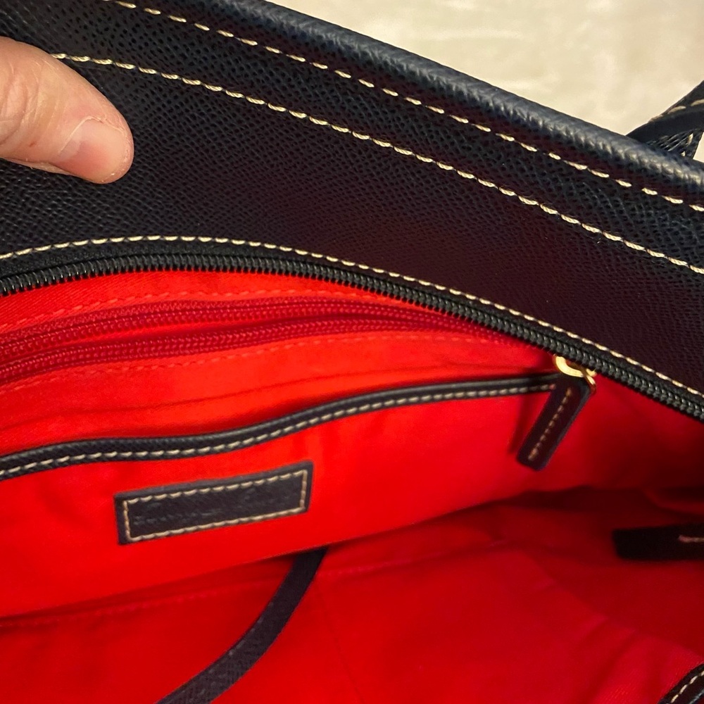 Dooney & Bourke Navy Leather Tote Bag - Picture 2 of 8